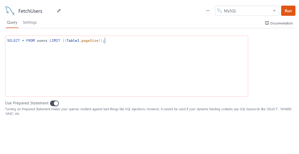 Configuring a MySQL query.